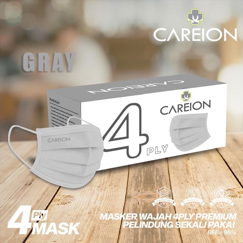 Masker Earloop Daily MOUSON/CAREION Premium Emboss ISI 50PCS