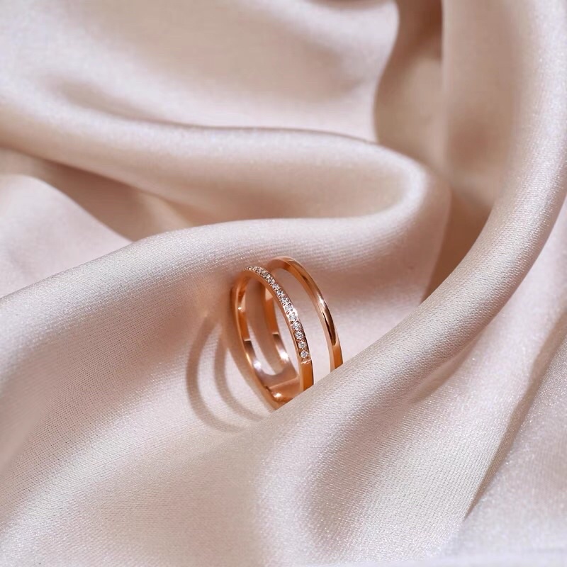 Cincin Titanium 2 Layer Mata Tanam Vintage Korea Fashion Style