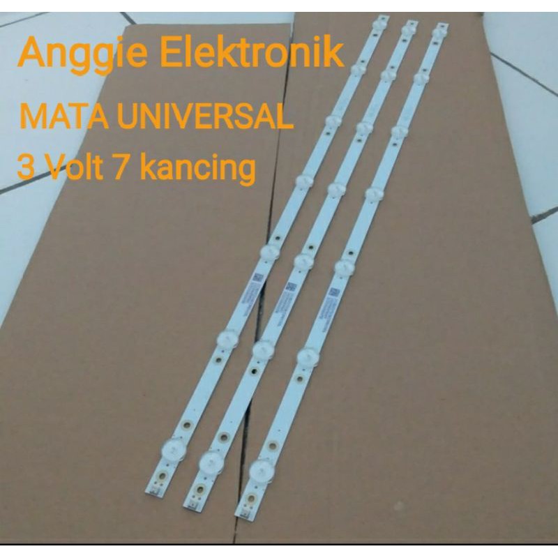 lampu led backlight 3 v 7 kancing led backlight tv 3v 7mata universal panjang 60 cm
