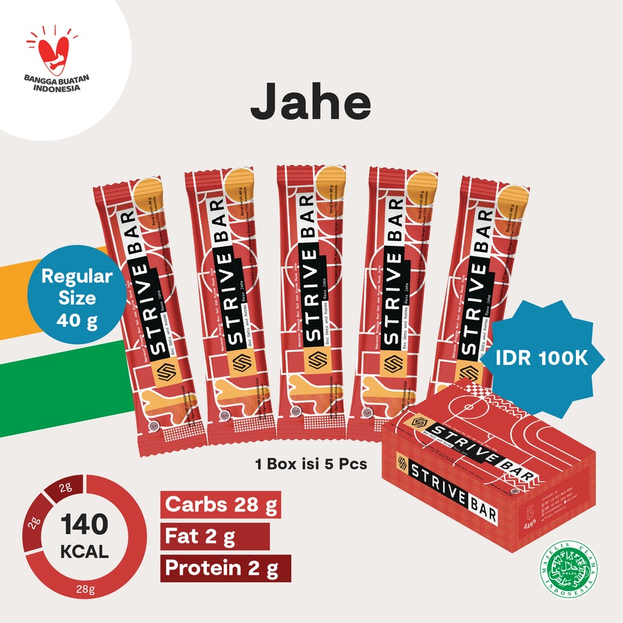 STRIVE BITE RASA JAHE ENERGY BAR 1BOX ISI 5PCS