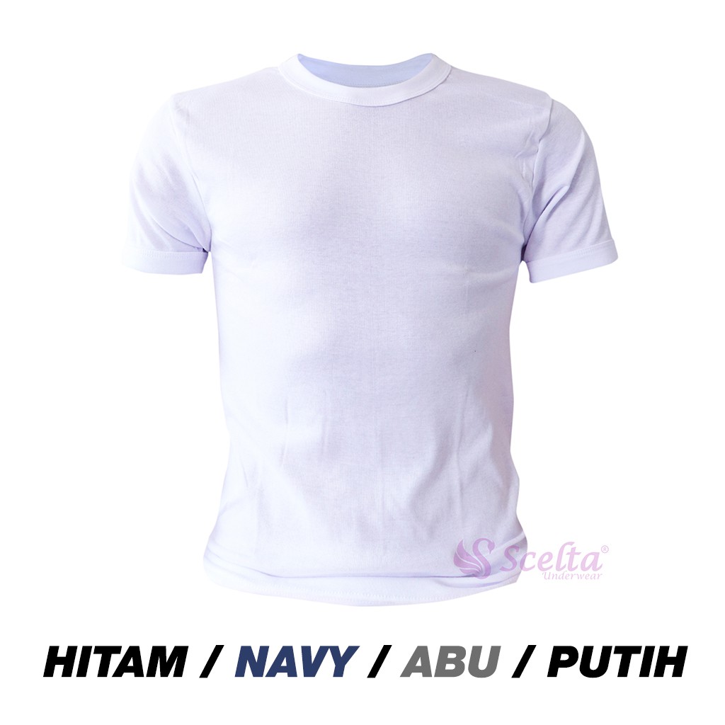 Scelta - (Biru) Kaos Dalam Pria Oblong Leher Bulat Sg Sm 8131