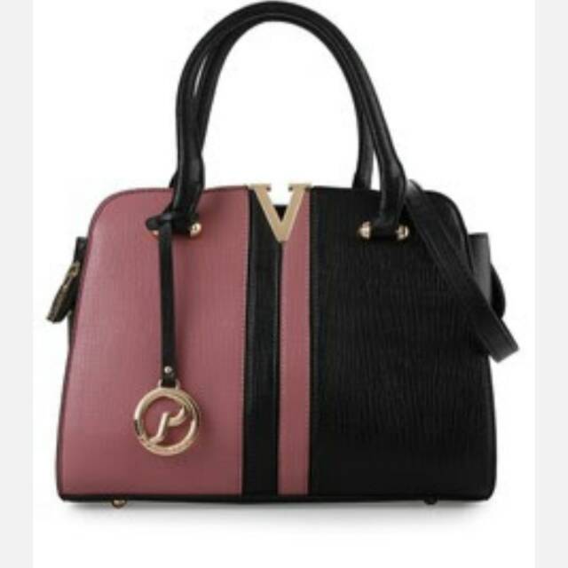 Tas palomino cecilia black and pink / palomino bag