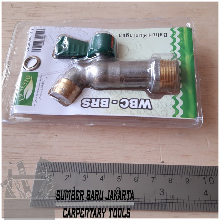 ERNESTO Kran Air Tembok 1/2" Keran Kuningan Kamar Mandi Cebol Taman SBJ