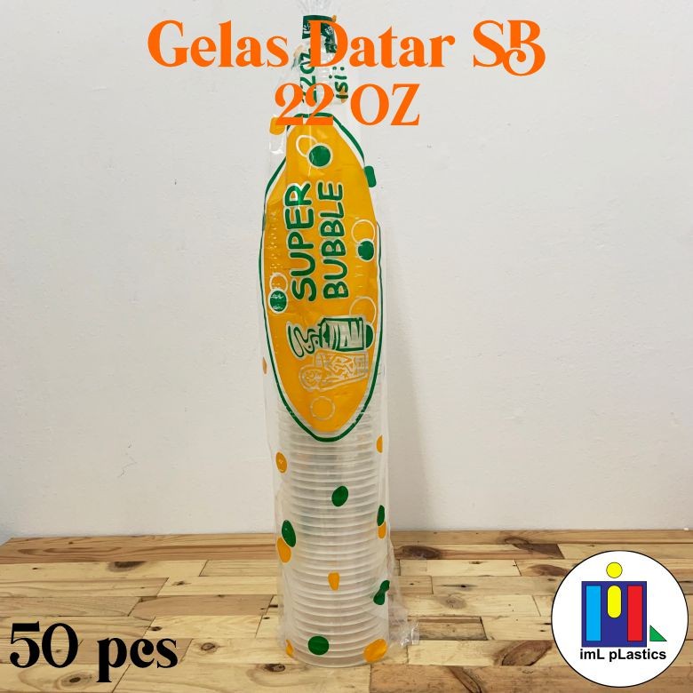 Gelas Oz/Gelas Plastik/Gelas Datar/Gelas Super Bubble Uk. 22 - 50pcs