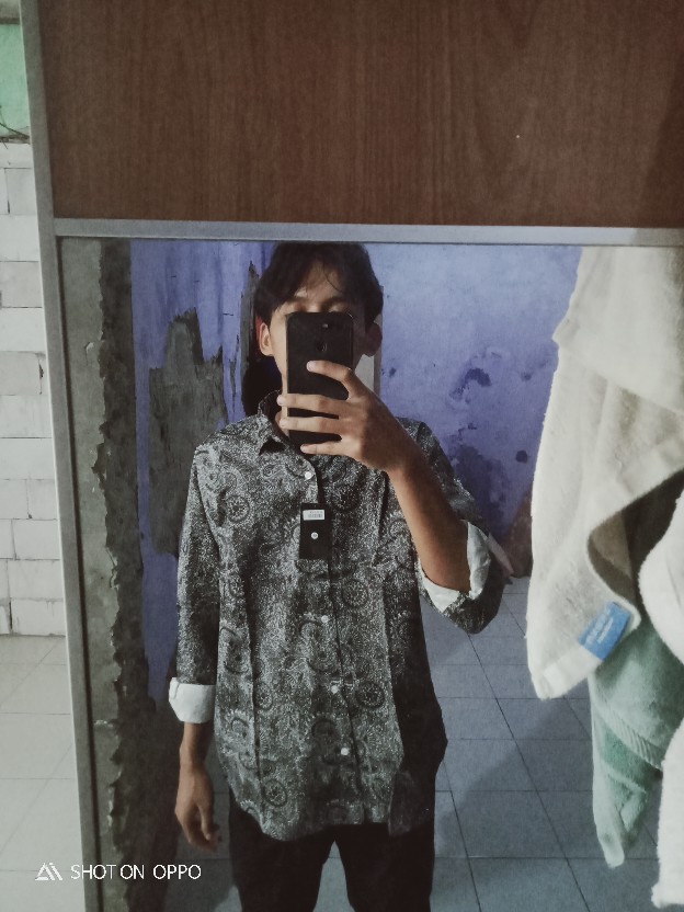 Medellin Kemeja Batik Pria Lengan Panjang Premium 10176 Hitam