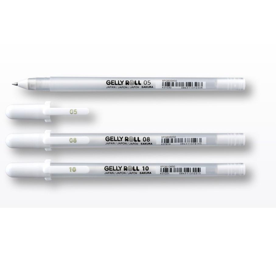 

[KODE PRODUK KABFA3446] Sakura Gelly Roll Ink Pen White 0.3mm (05) - Fine Point / White Pen
