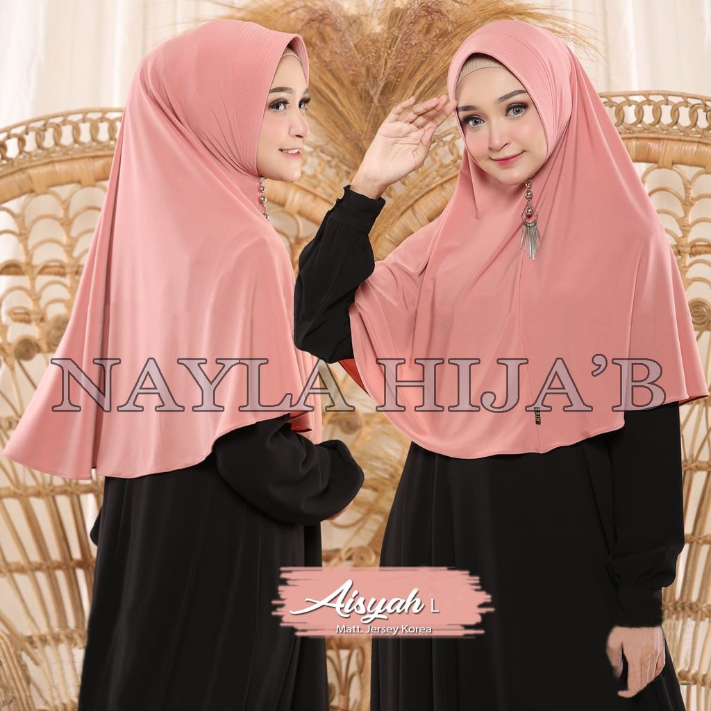 JILBAB INSTAN TERBARU HIJAB BERGO AISYAH SIZE L KERUDUNG JUMBO JERSEY KOREA TERMURAH NAYLA HIJA'B