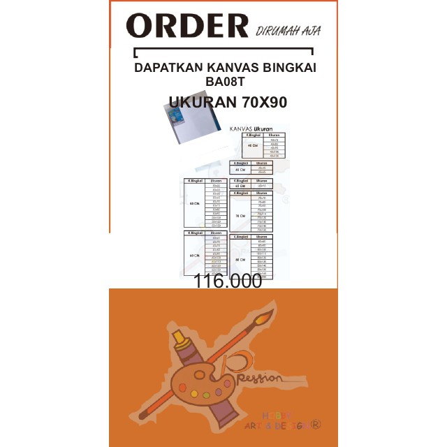 

KANVAS BINGKAI BA08T UKURAN 70 X 90