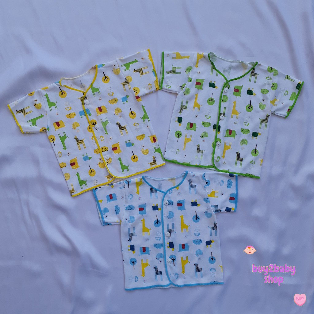 Baju Pendek Bayi Shankusen Seri Jerapah untuk bayi usia 0-4 Bulan Isi 1 PCS