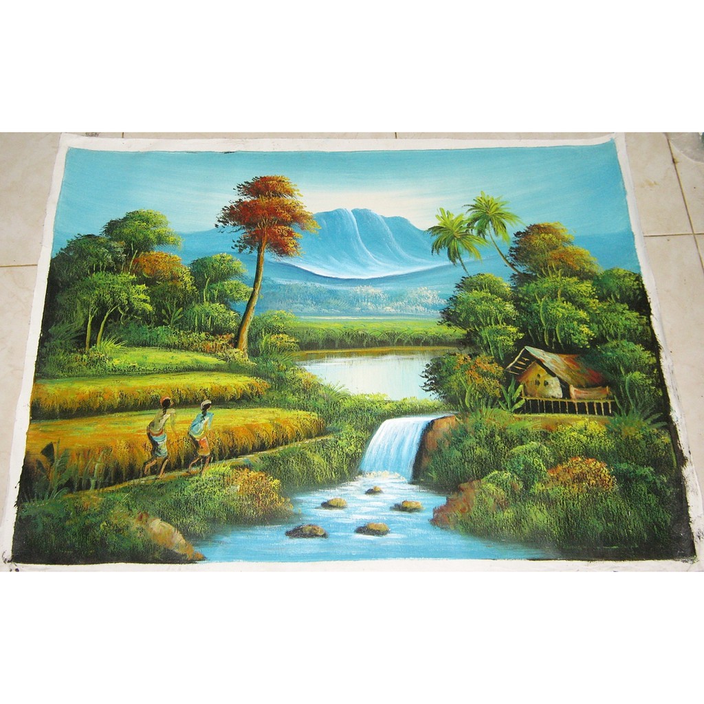Lukisan Pemandangan Pegunungan Nuansa Sejuk Shopee Indonesia