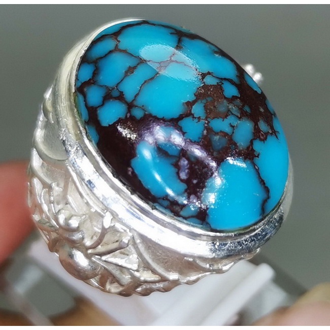 batu cincin pirus mesir perak original