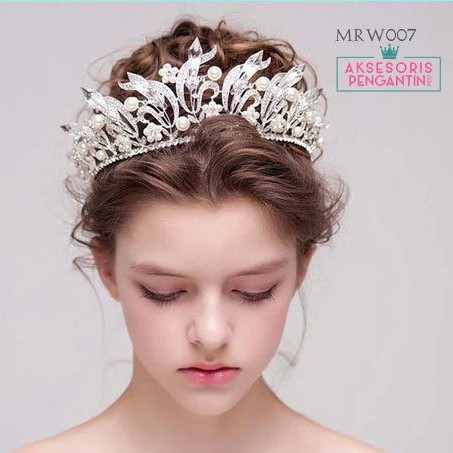 [BISA COD] AKSESORIS WANITA MAHKOTA WEDDING WEDDING CROWN CRYSTAL MRW007