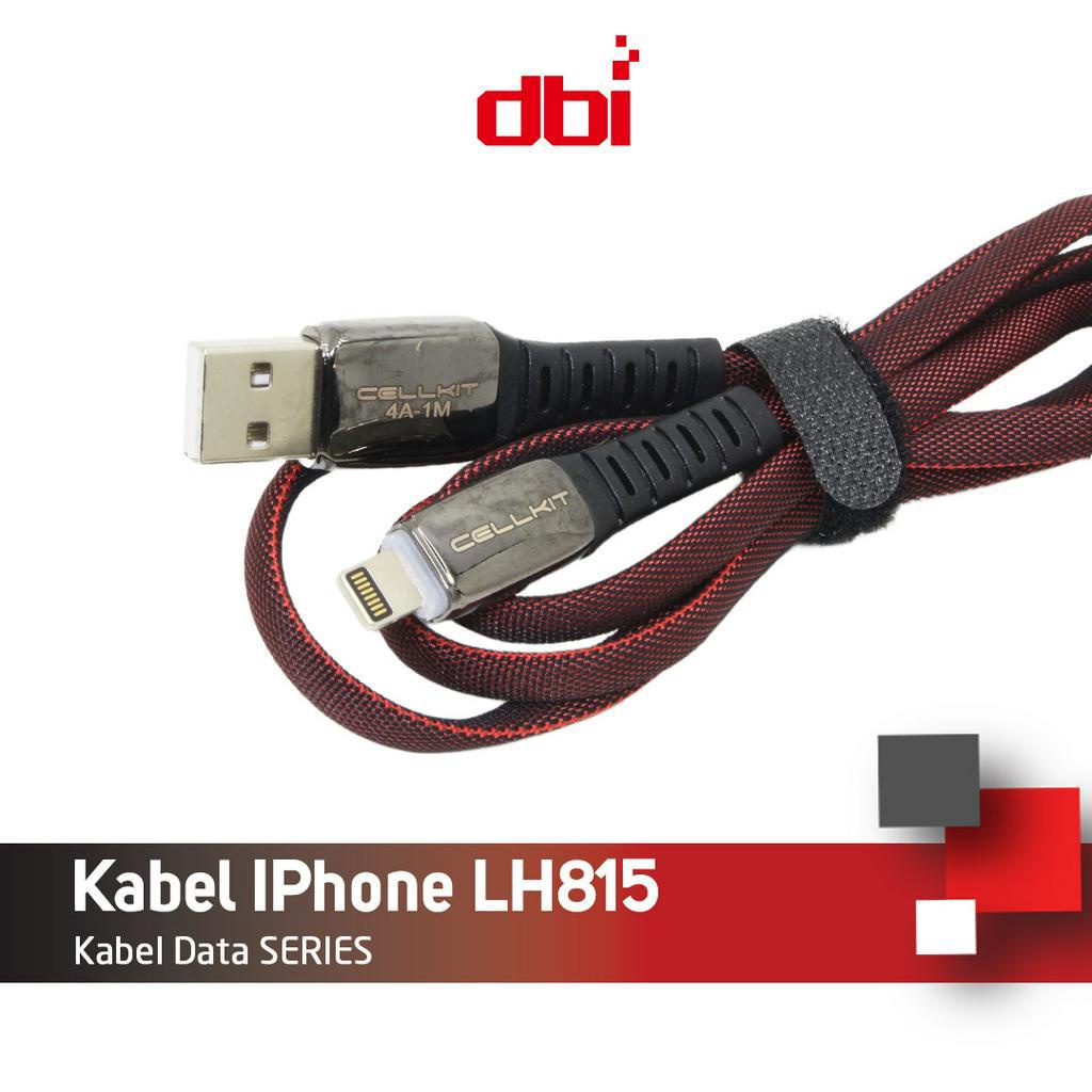 Kabel Data Flat Micro USB Type C IPhone Lightning 100cm LED FAST CHARGING 4A CELLKIT LH815