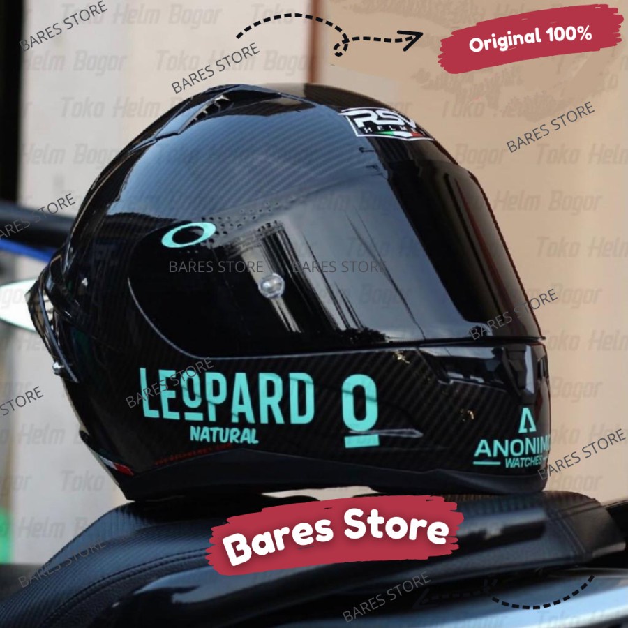 Helm RSV FF500 Carbon Paket Ganteng Leopard Tosca Double Visor Full Face