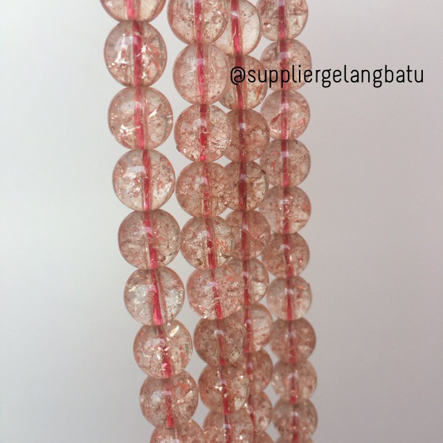 semi stone rutilated kuarsa quartz bintik 10mm renceng gelang kalung bead manik manik batu craft DIY