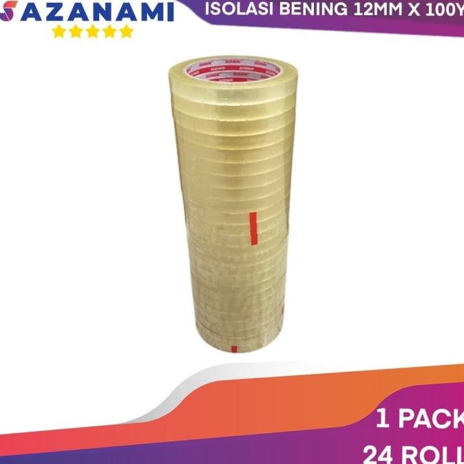

Isolasi Bening 12MM X 100Y sazanami 1/2" Inch lakban bening selotip
