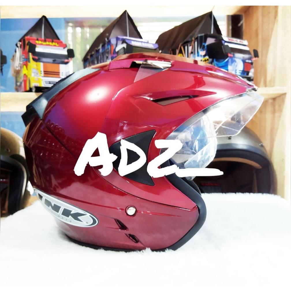 HELM INK TOPI DOBEL VISOR MERAH MARON MURAH !! PEKING KARDUS !!