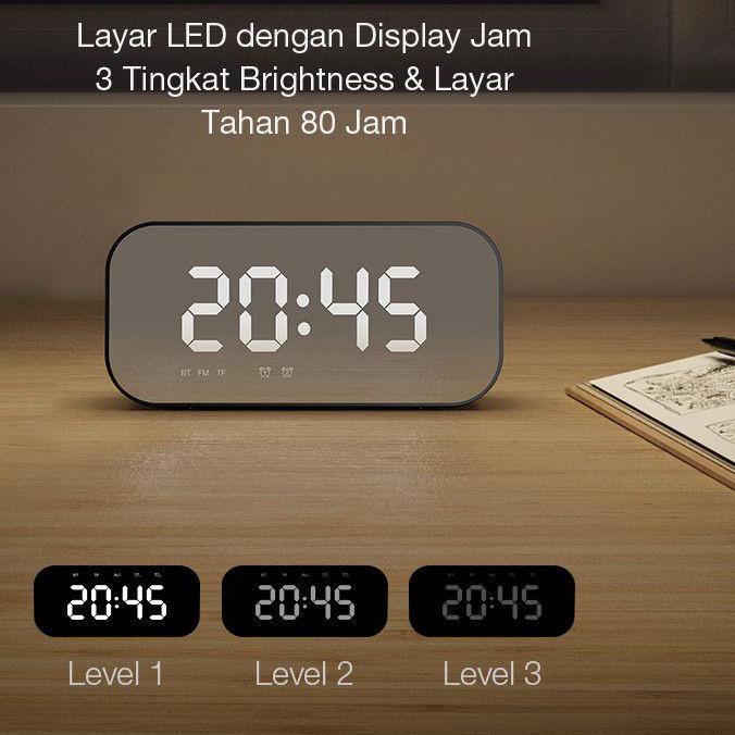 ☇ ACOME A5 SPEAKER BLUETOOTH 5.0 Jam Alarm LED Display Ultra Bass Garansi 1 Tahun ♀