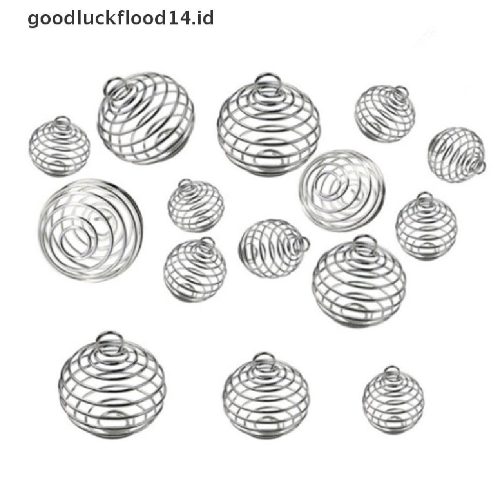 [OOID] 30PCS/Set Spiral Bead Cages Pendants Silver Plated Craft Jewelry Making DIY Gift ID