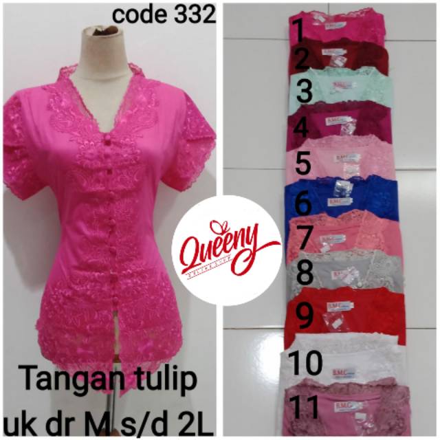 Kebaya encim tangan pendek 332 - atasam kebaya encim katun jepang