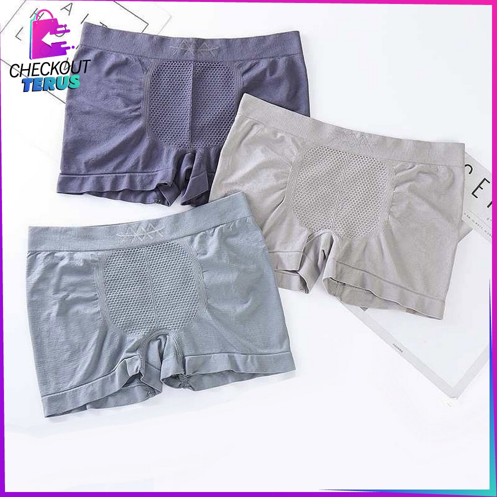 CT P118 Celana Pendek Boxer Pria Dewasa 3IN1 Celana Dalam Laki Laki Petak CD Pria Men Underwear Boxer Cowok Dewasa Kolor Pria Sempak Laki Laki Dewasa