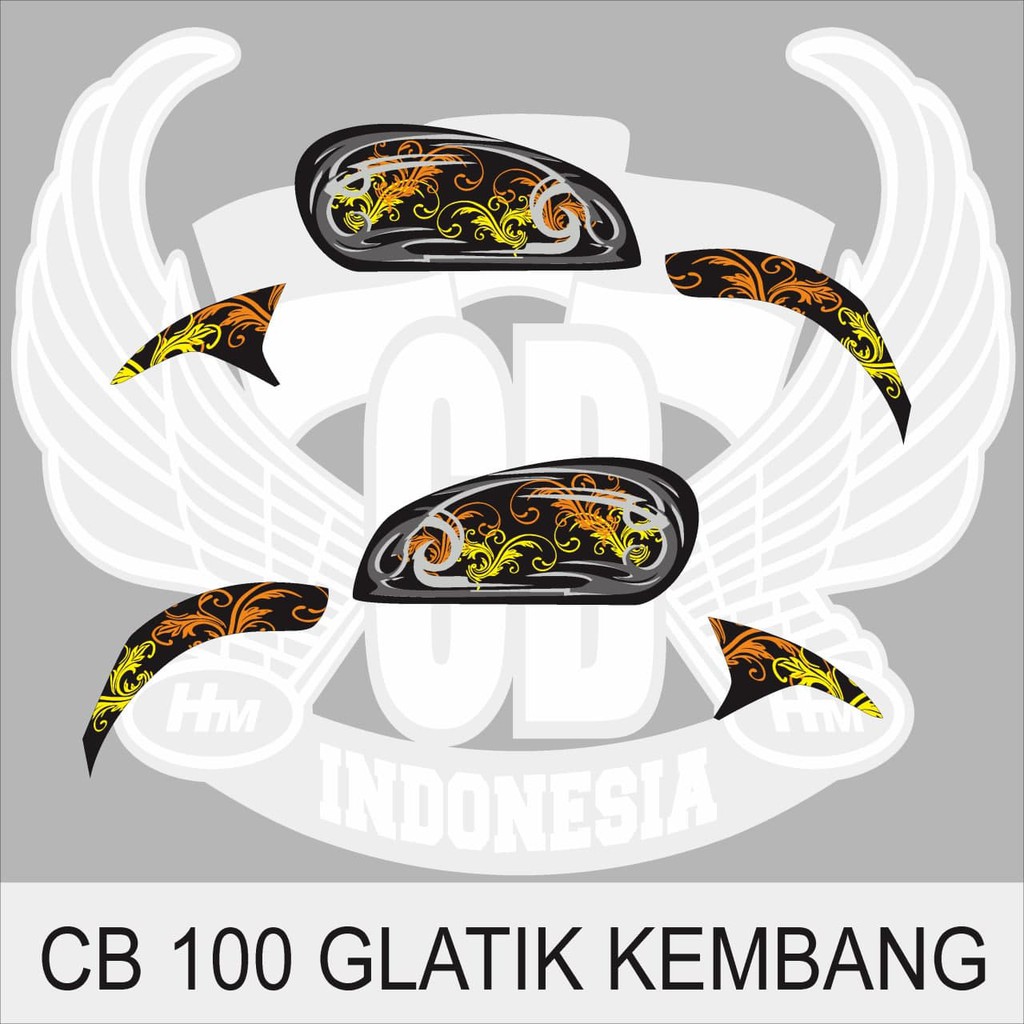 STIKER STRIPING CB 100 GLATIK MOTIF KEMBANG
