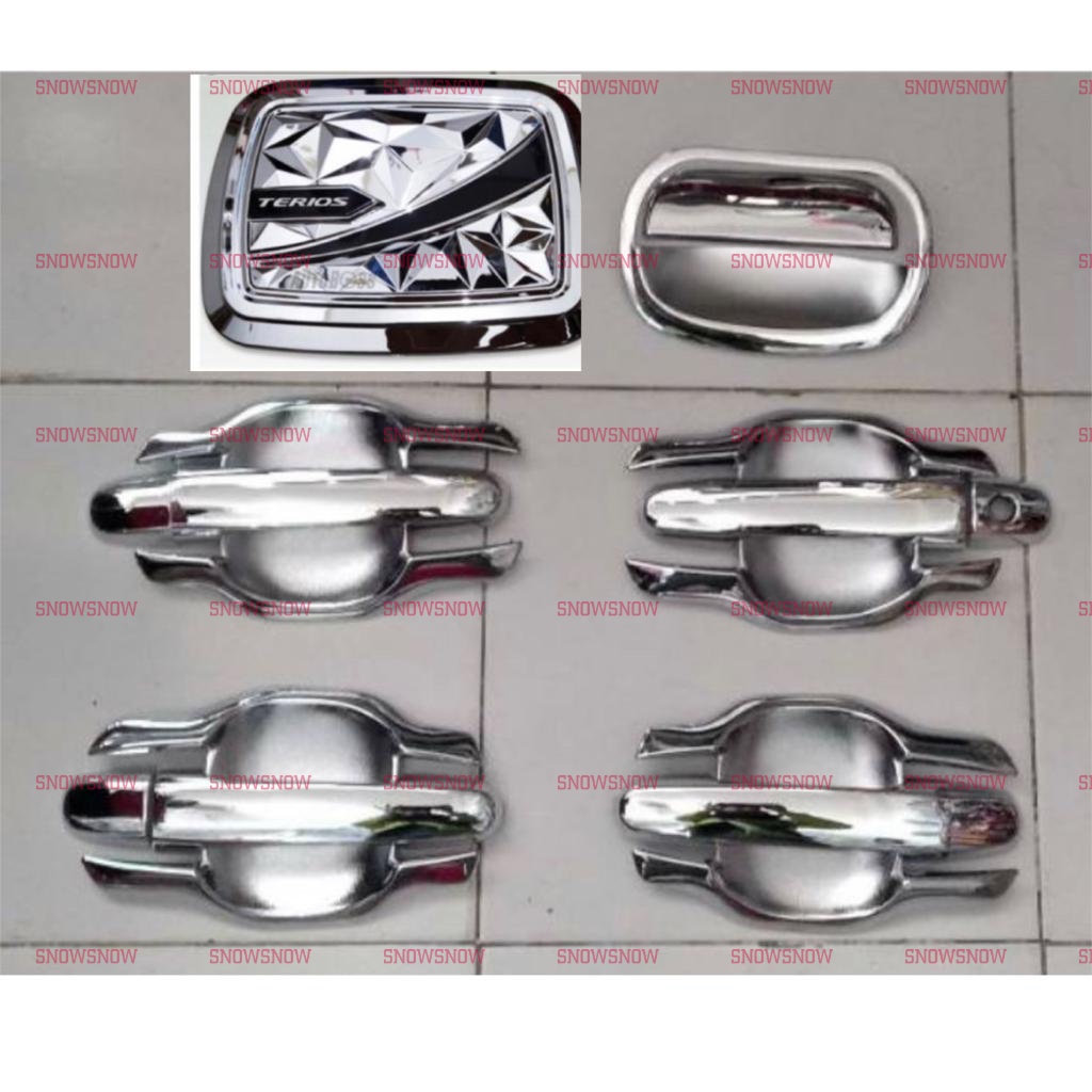 Paket Outer Handle Tank Cover Rush Terios Lama Old 2007 2008 2012 2015 2017 5pcs Exclusive Hitam Chrome