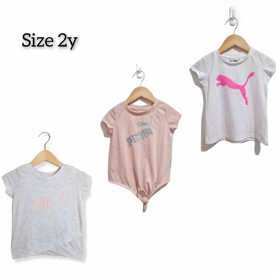 Kaos Katun Anak Perempuan Puma Size 2y / Kado Baju Anak Abu Pink Putih / Animals Panther / Kaos Spor
