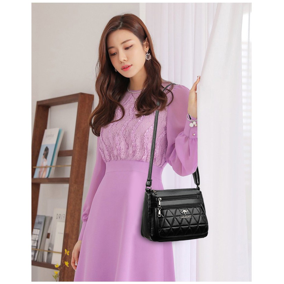 Satu7an T207 Tas Selempang Wanita Tas Cewek Korean Fashion Style Sling Bag Kulit PU