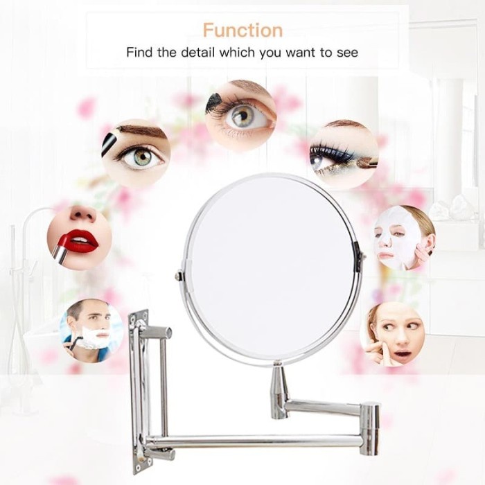 Cermin Dinding Make Up Double Side 3x Magnifying Mirror