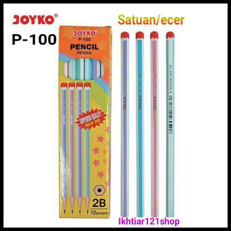 

Pencil 2B Joyko P-100 Satuan/Pensil 2B Joyko P 100 Per pcs