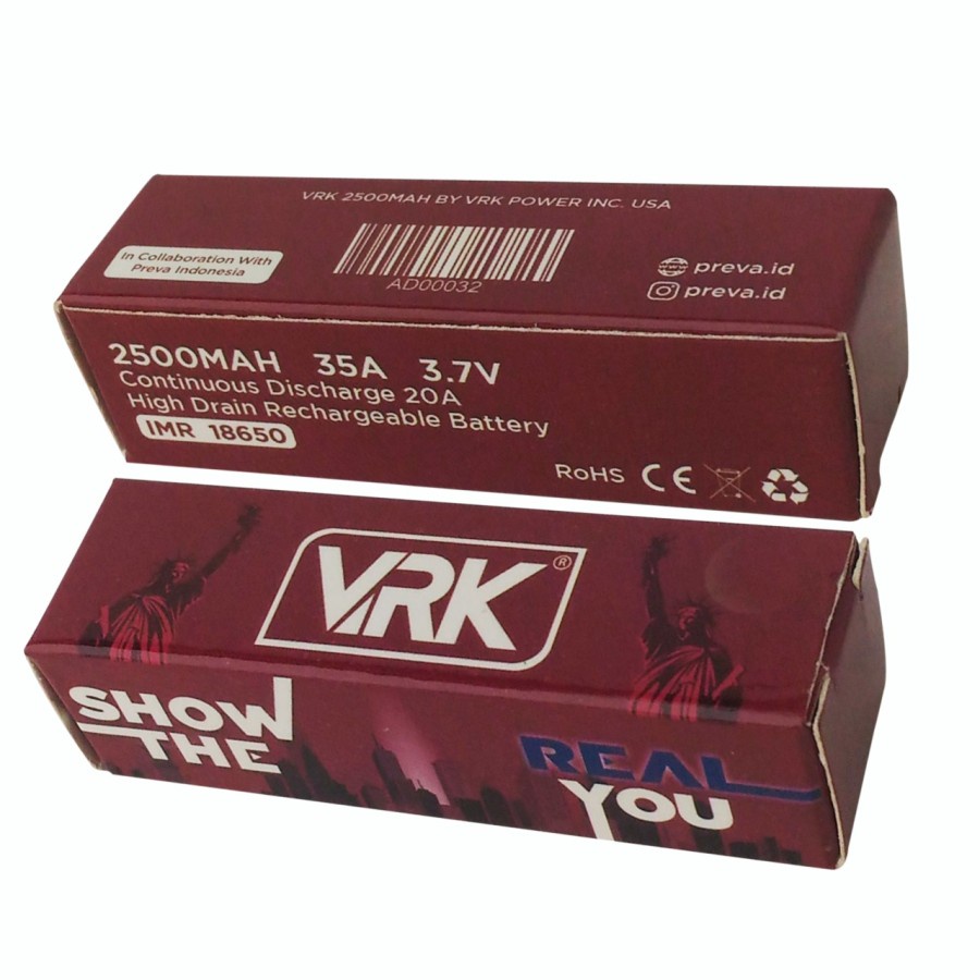 Battery VRK 18650 2500mAh 35A Original batre vape vrk 35A