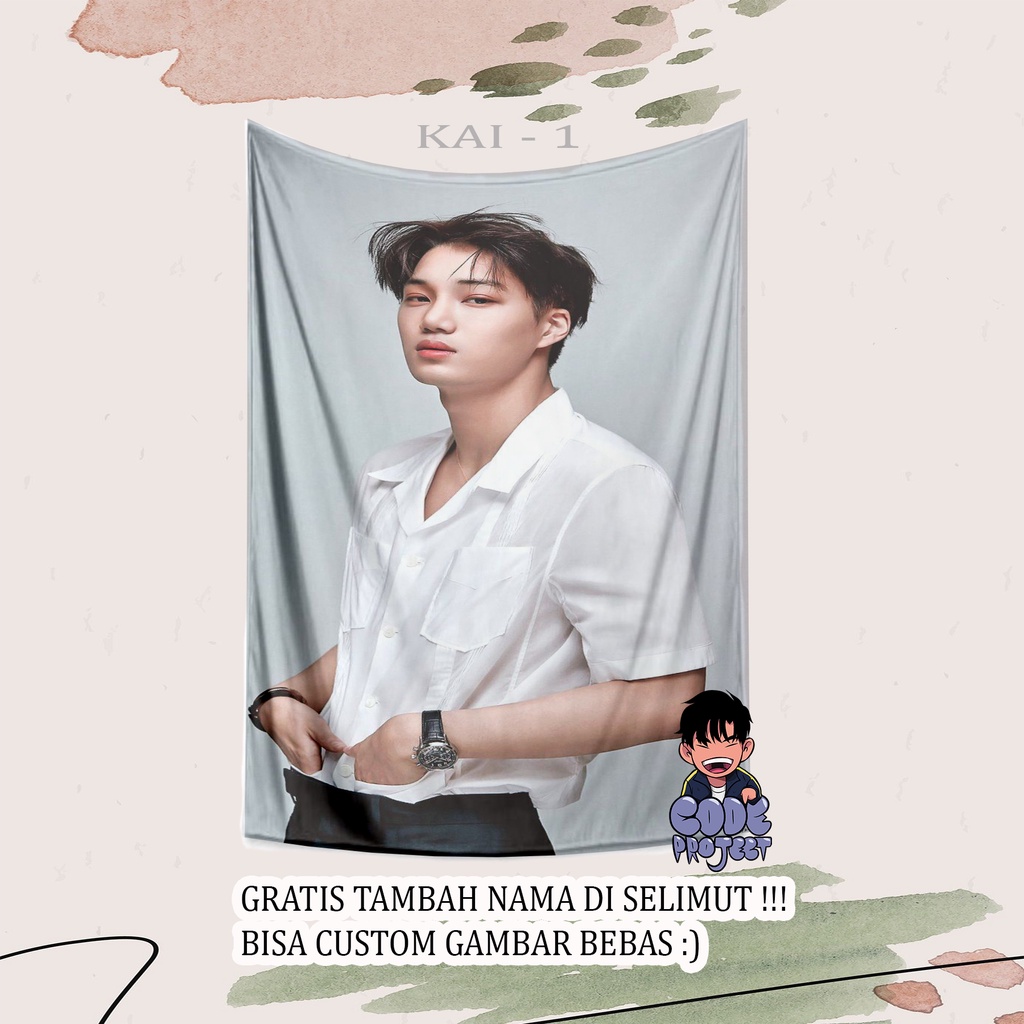 SELIMUT KAI EXO - custom selimut kpop kai exo - selimut custom - selimut exo - kai exo
