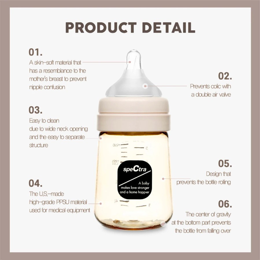 SPECTRA THE ALL NEW PPSU BABY BOTTLE 160ML / BB011