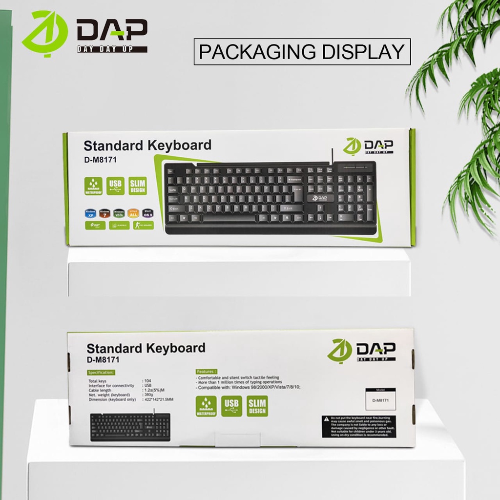 DAP Portable Mini Multimedia Keyboard D-M8171 High-Speed Universal Ser