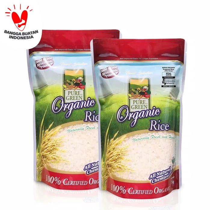 

PUREGREEN ORGANIC RICE BERAS ORGANIK PULEN WANGI PAKET 2 X 1 KG