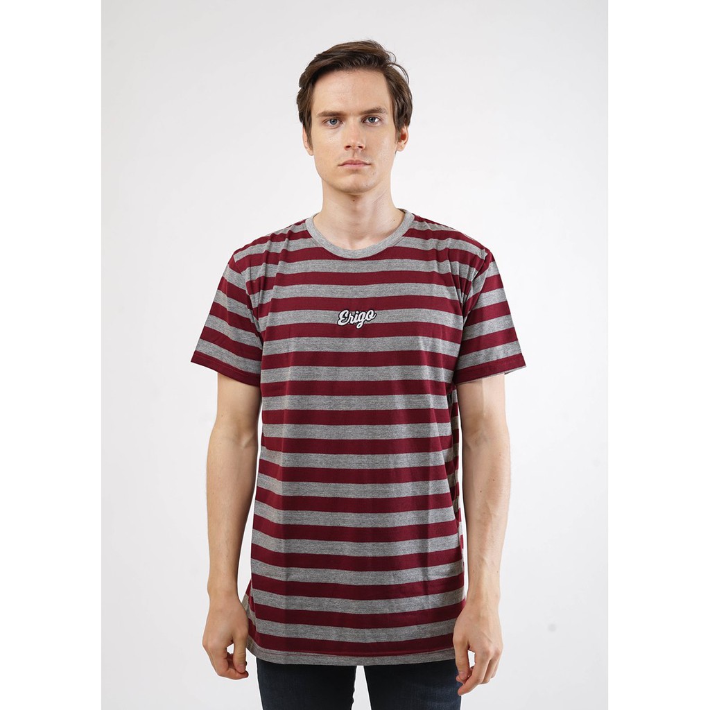 

Erigo T-Shirt Stripe Oriana Maroon