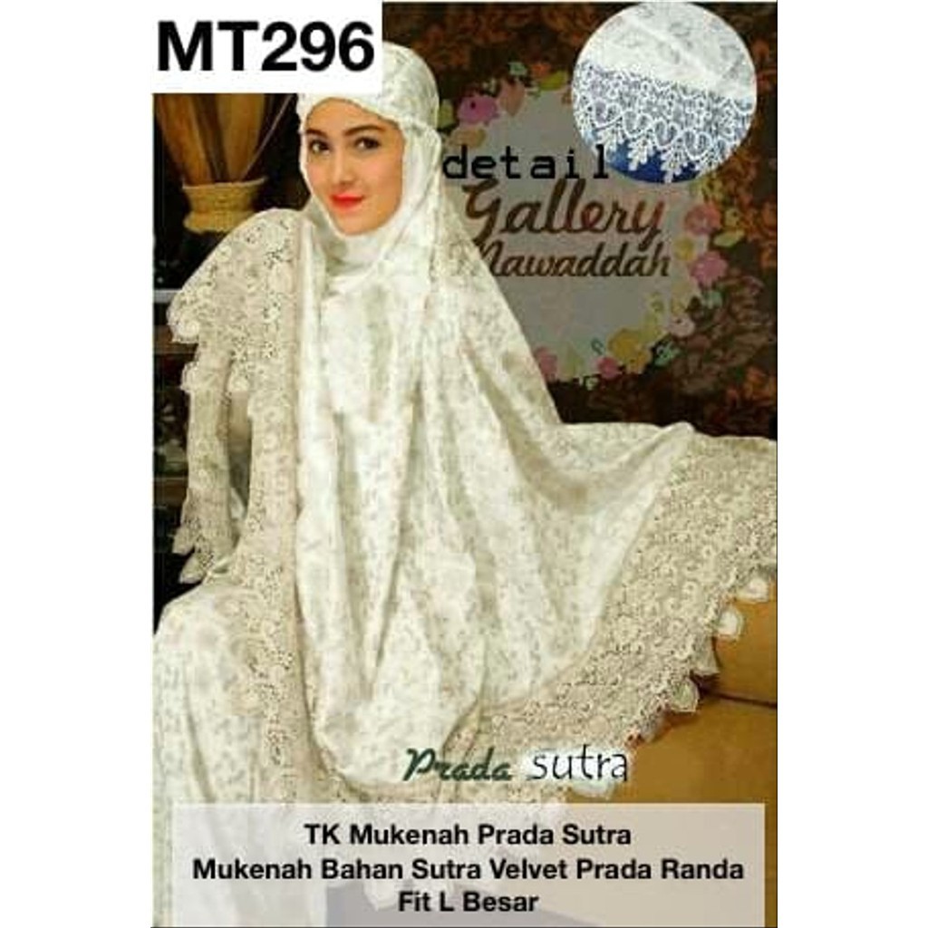 (COD) Mukena Silky Premium Mukena Travelling Mukena Dewasa mukena satin list renda PRADA HQ12