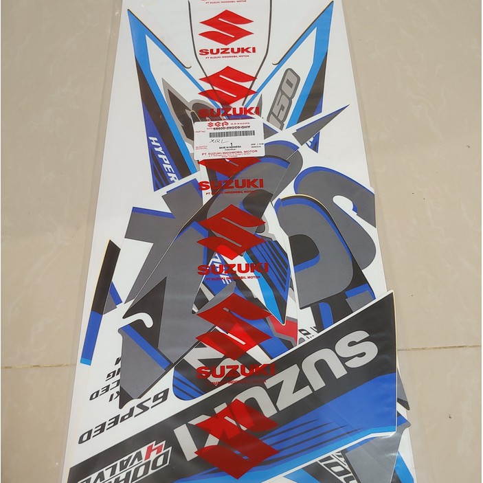 Stiker Bodi & Lis Body & Striping Satria Fu 2015 Putih Abu Original