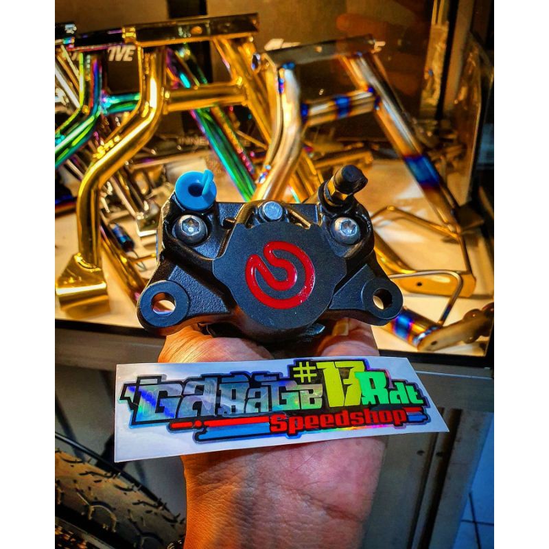 Kaliper Brembo Big Logo 2 Piston 2P Babet Black Product Thailand Sesuaikan Breaket Universal.