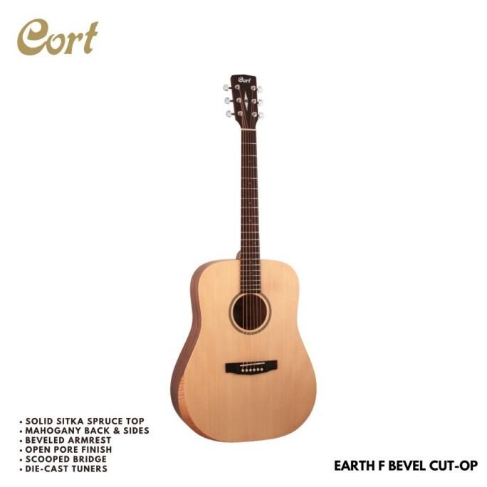 Cort Earth F Bevel Cut Op Gitar Akustik Elektrik Original Disyaaliana