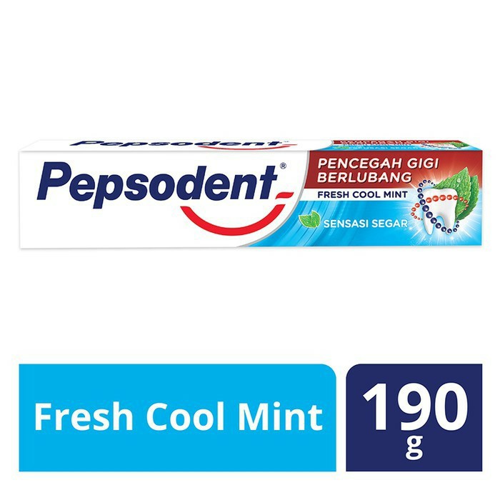 Pepsodent Pasta Gigi Fresh Cool Mint 190gr - Odol Pencegah Gigi Berlubang