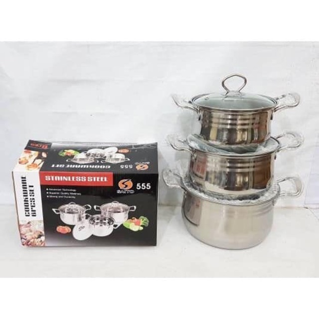 Panci set stainless stell 555 3 susun