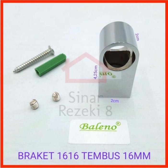 Bracket 16 mm TEMBUS 5/8" inch Tengah Pipa Bulat Stainless Lemari Topi Best Seller