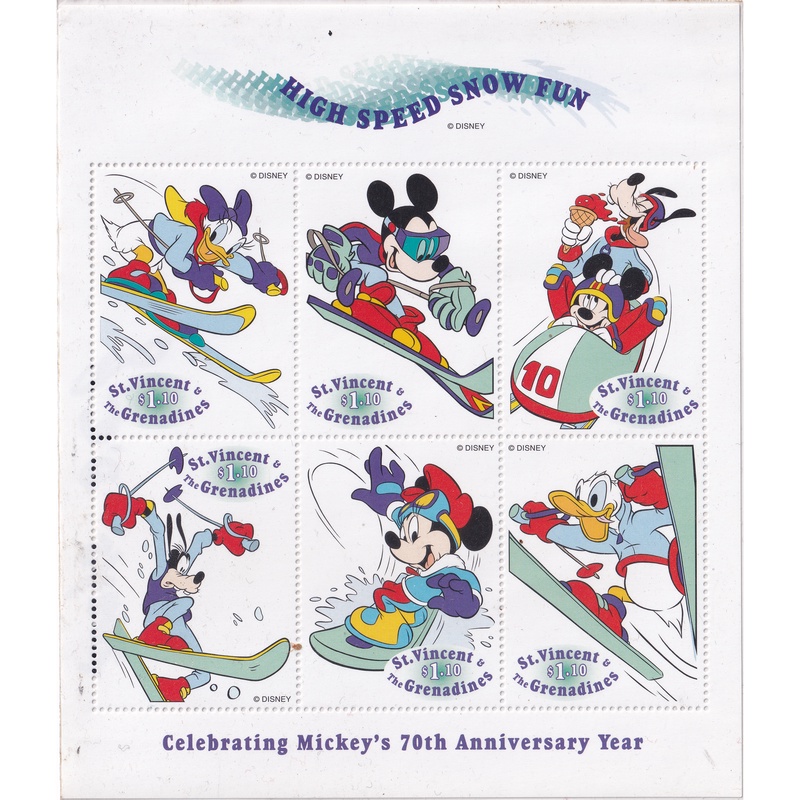 

Prangko St. Vincent And The Grenadines 1999 - The 70th Anniversary of the Birth of Mickey Mouse
