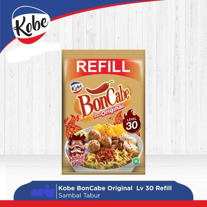 

[ 5 PACK ] KOBE BON CABE SAMBAL TABUR REFILL ORIGINAL LV.30 PACK 35g