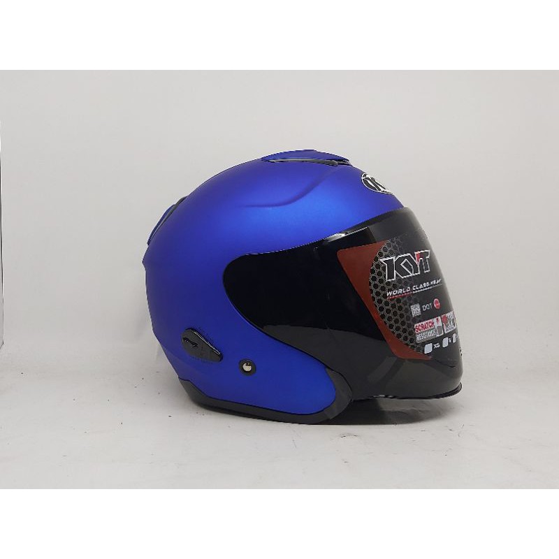 Helm KYT KYOTO BIRU DOFF KACA DARK SMOKE ORIGINAL KYT