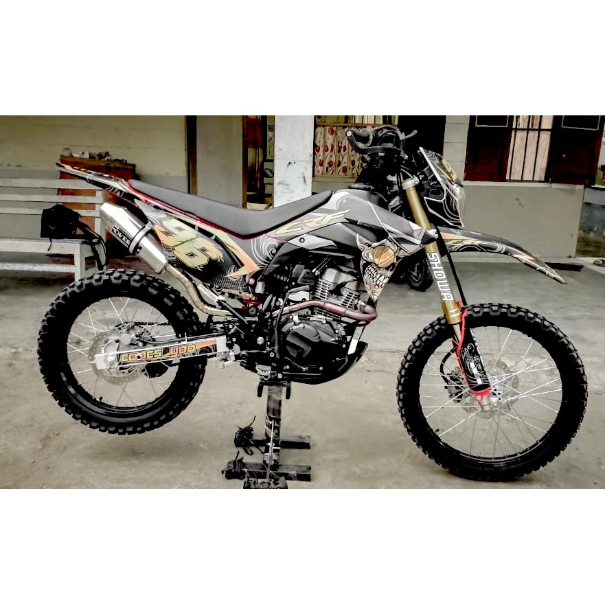 ⭐⭐⭐⭐⭐ Decal Dekal Stiker CRF 150 l Grey skull keren Sticker Fullbody