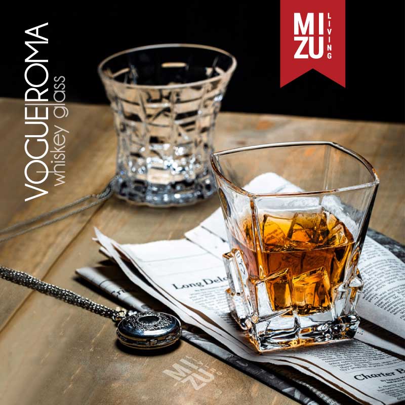 MIZU ROMA Whiskey Glass Gelas Kaca Whisky On The Rocks Gelas Air Minum