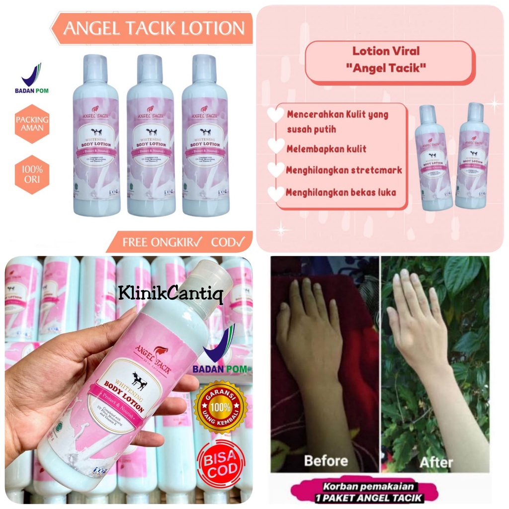 Handbody Angel Tacik Whitening Body Lotion Pemutih Bandan